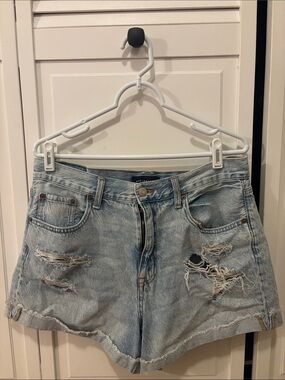 Aeropostale Light Blue Distressed Denim Jean Shorts